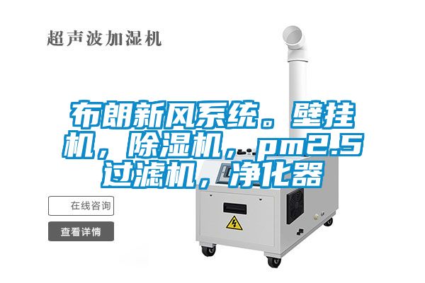 布朗新風系統。壁掛機，除濕機，pm2.5過濾機，凈化器